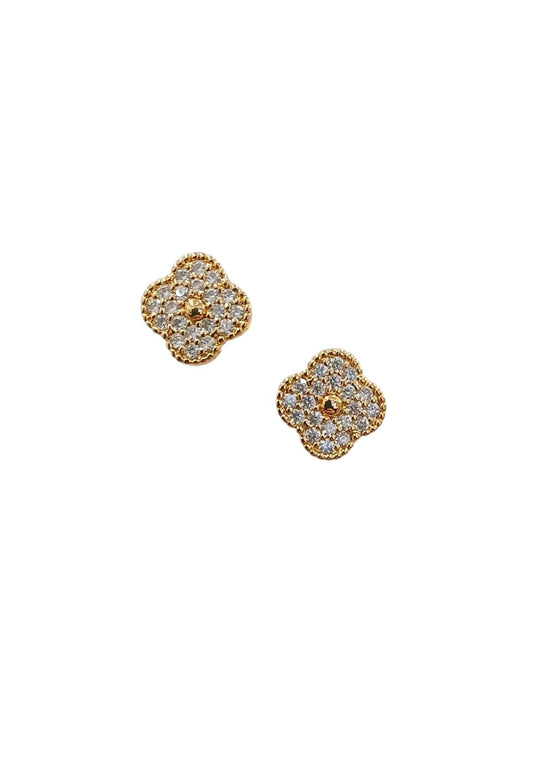 Gold Dipped Clover Design Earrings