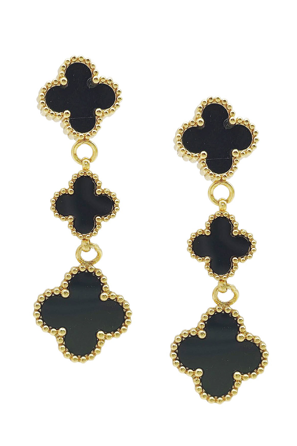 Stainless Steel Clover Dangle Earrings