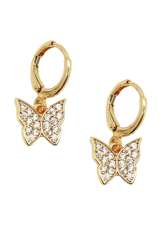 Gold Dipped Butterfly Dangle Earrings