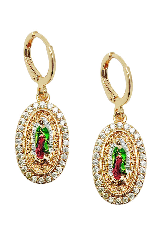 Religious Gold Dipped Dangle Earrings