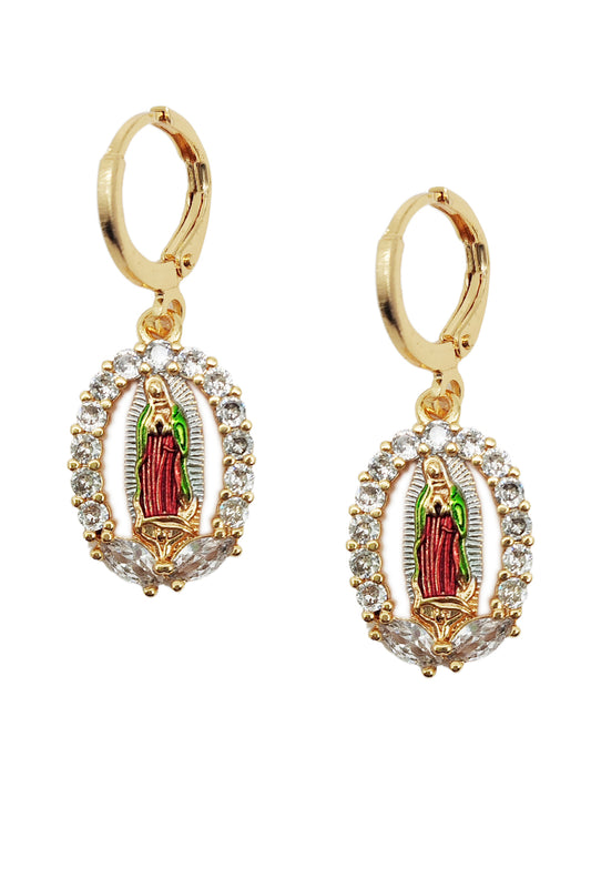 Religious Gold Dipped Dangle Earrings