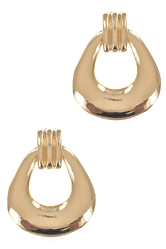 Gold Metal Hoop Dangle Earring