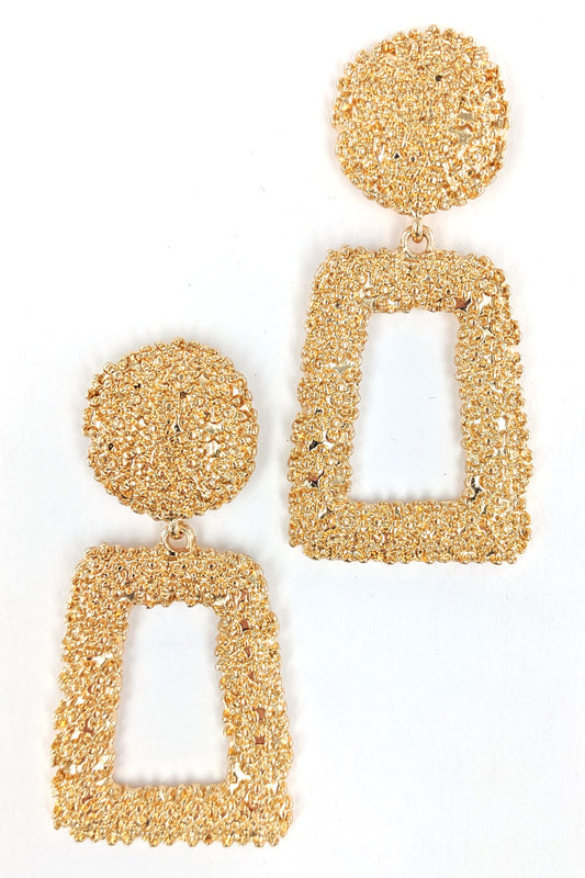 Gold Statement Squared Dangle Earring