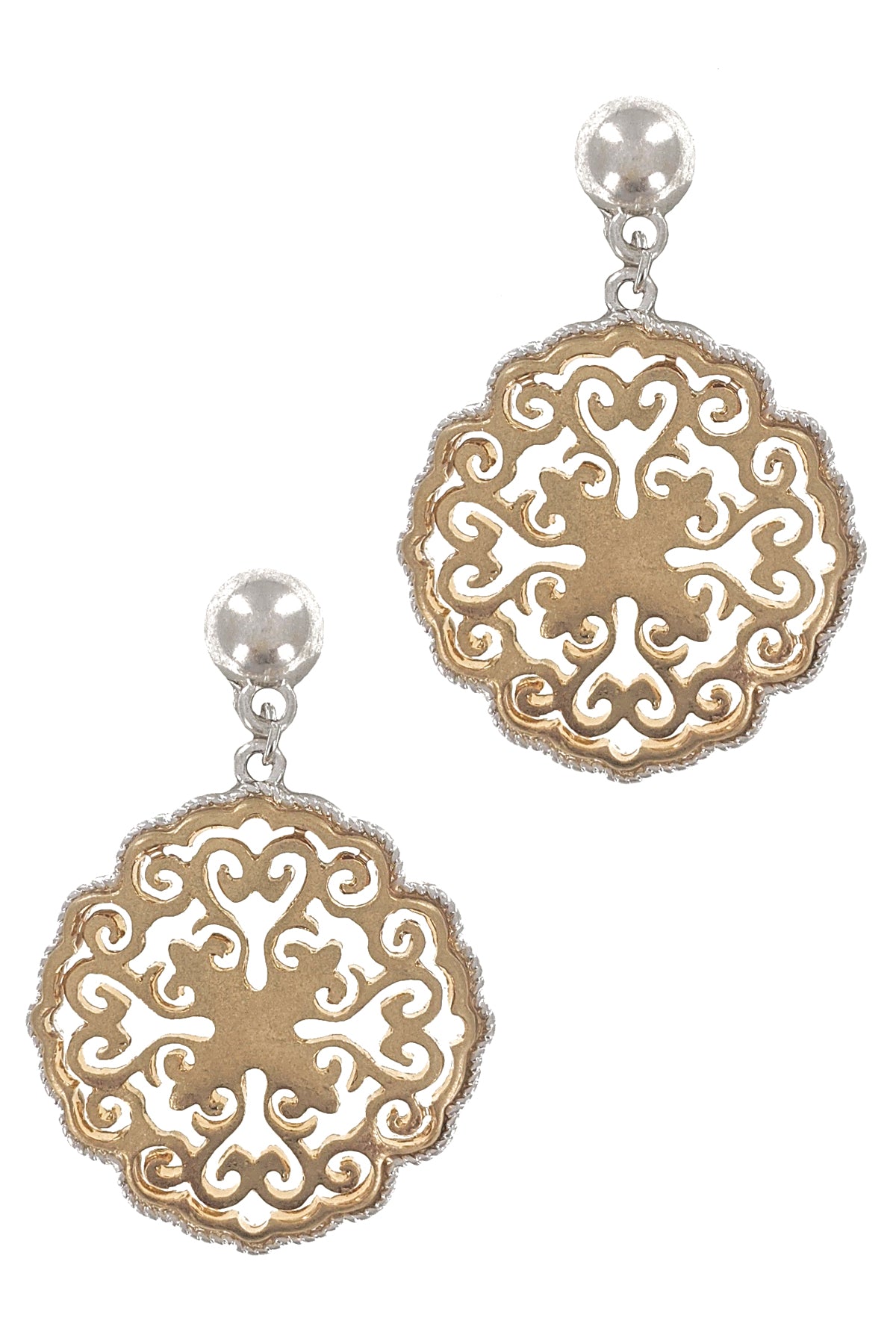 Worn Gold Boho Dangle Earring