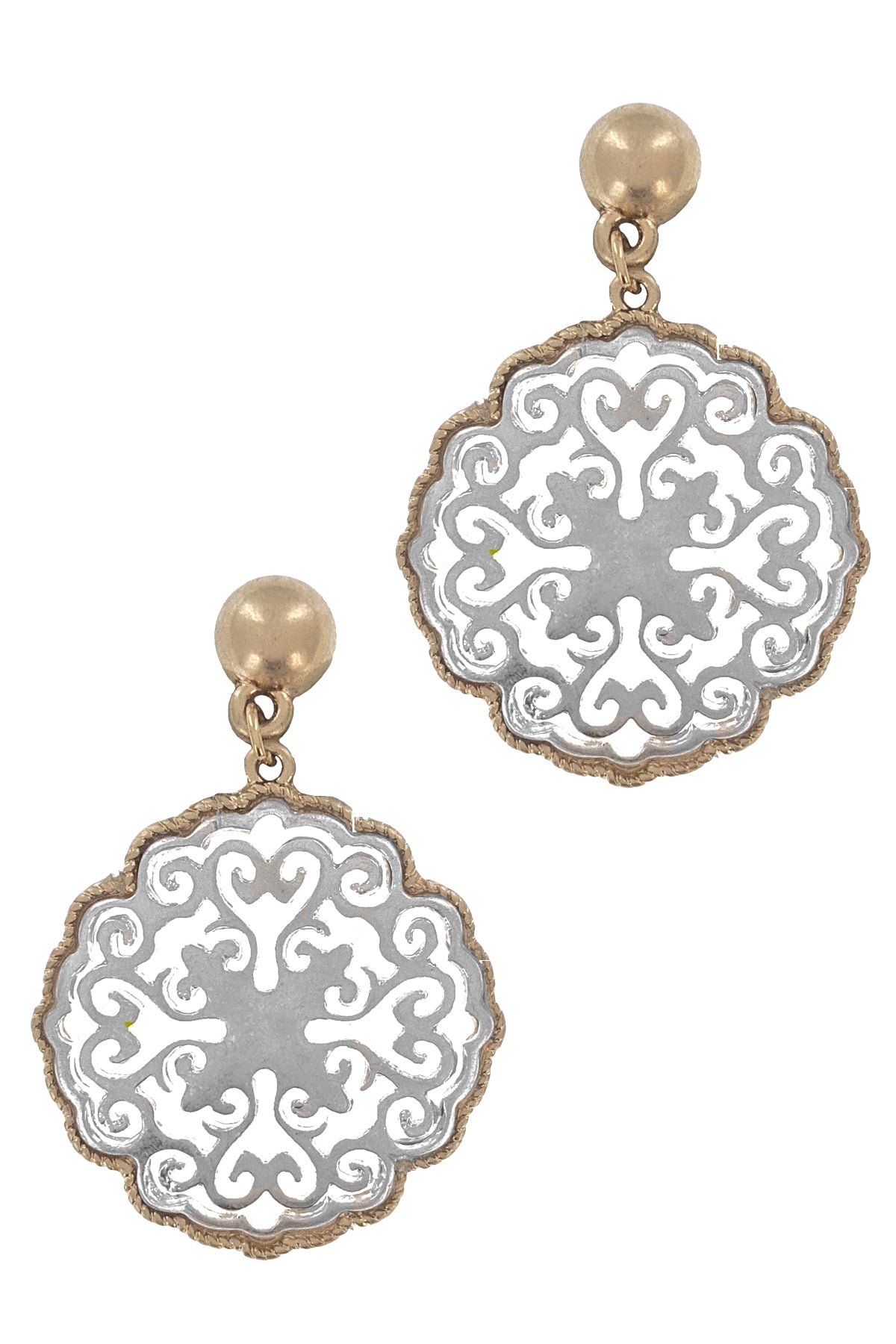Worn Silver Boho Dangle Earring