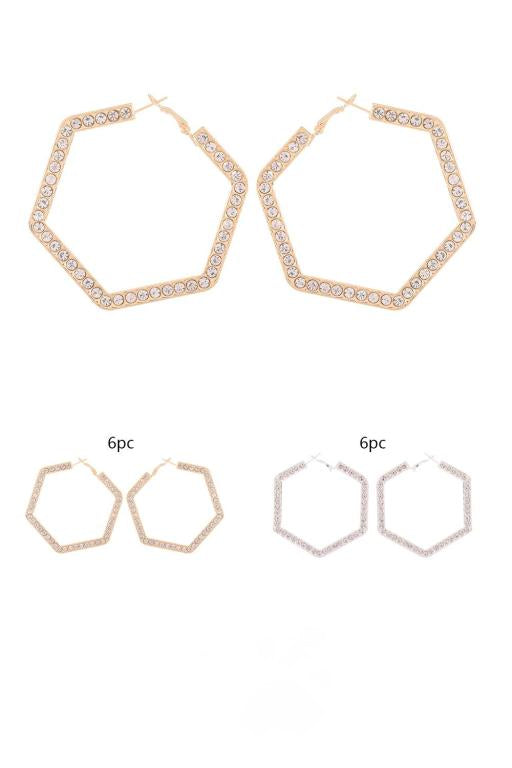 Hexagon Hoop Earrings