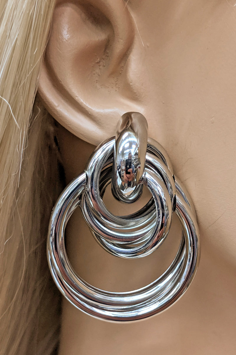 Silver Interwoven Earring