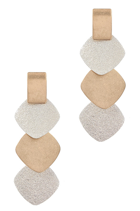 Worn Gold and Silver Dangle Earring