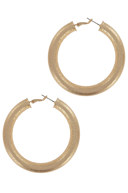 Matte Gold Hoop Earring