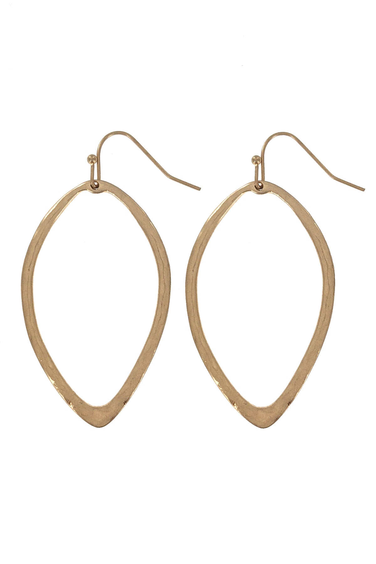 Worn Gold Textured Dangle Earring