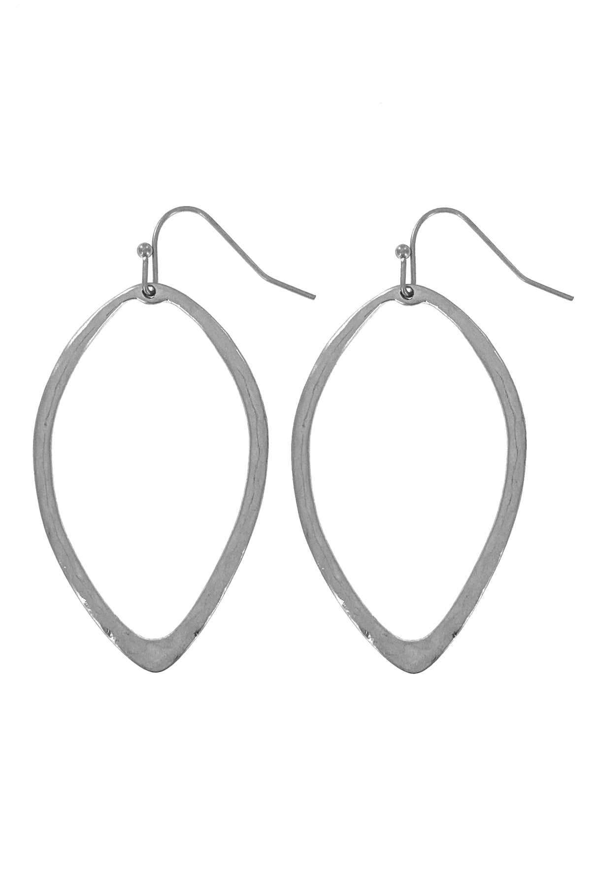 Worn Silver Textured Dangle Earring