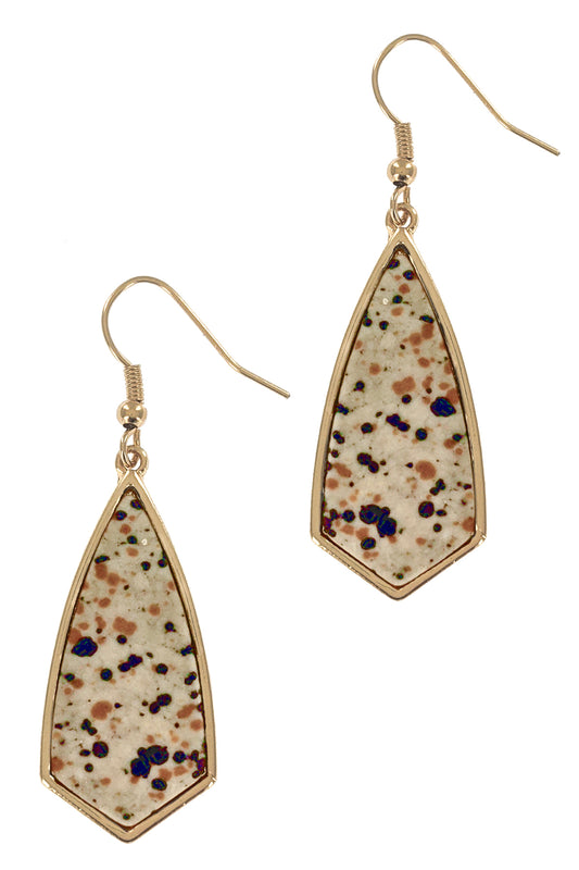 Animal Print Geometric Dangle Earrings