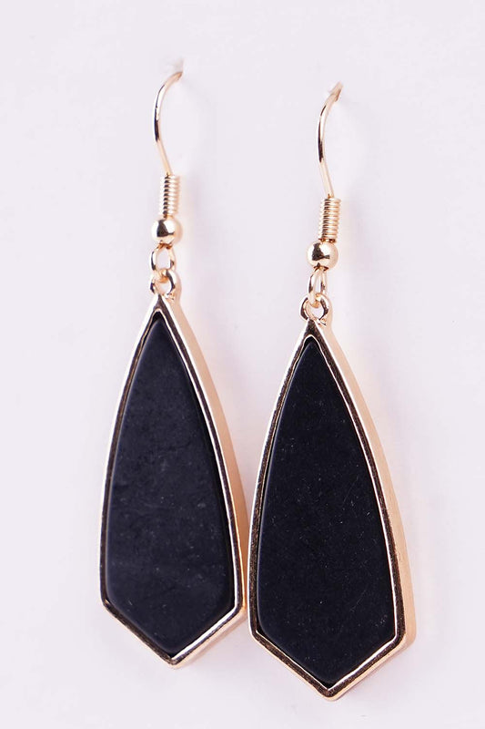 Black Geometric Dangle Earrings