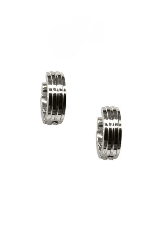 Silver Stainless Steel Small Hoop Earrings