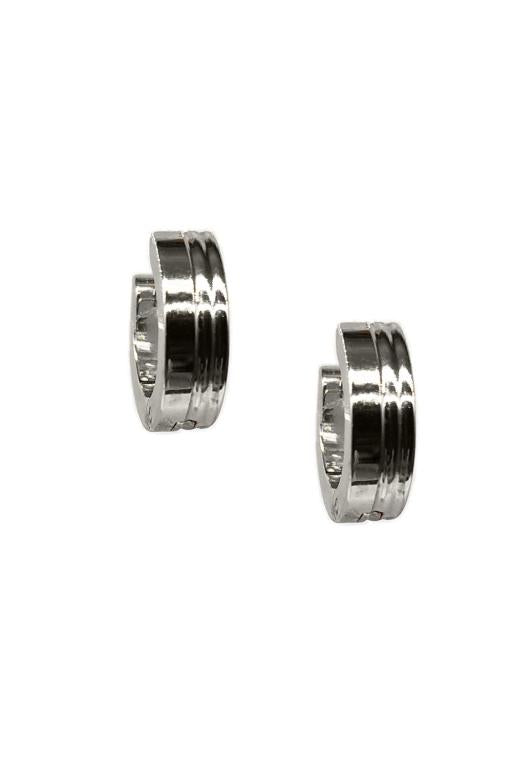 Silver Stainless Steel Small Hoop Earrings