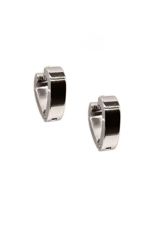 Silver Stainless Steel Small Heart Hoop Earrings