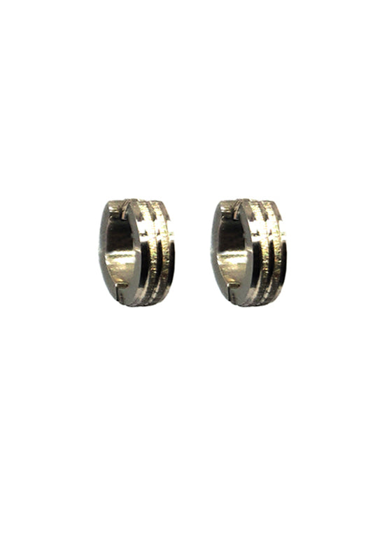 Silver Stainless Steel Small Hoop Earrings