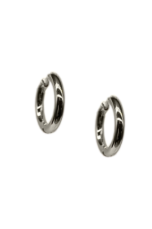 Silver Stainless Steel Small Hoop Earrings
