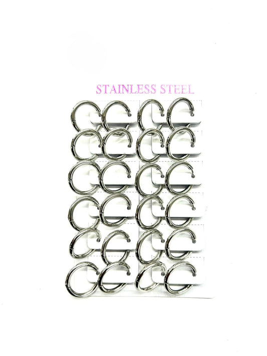 Silver Stainless Steel Small Hoop Earrings