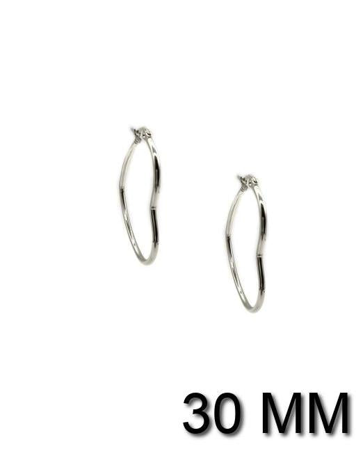 Silver Stainless Steel Heart Hoop Earring
