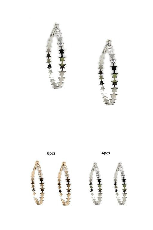 Star Design Hoop Earrings