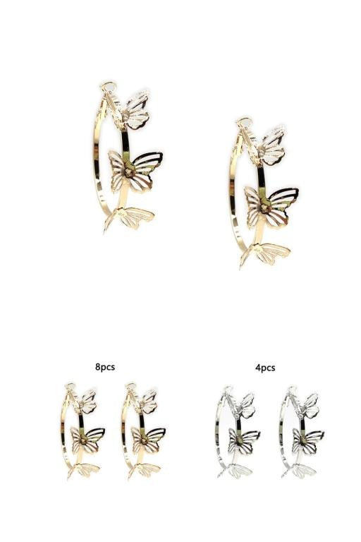 Butterfly Design Hoops Earrings