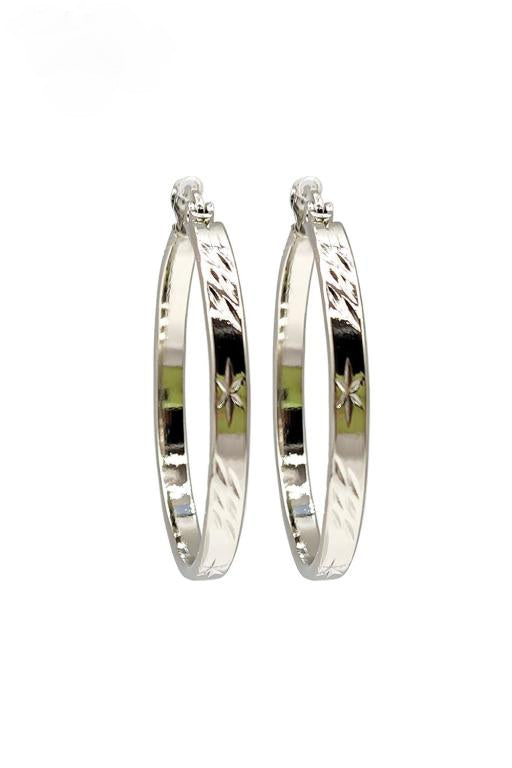 Silver Stainless Steel Women's Hoop Earrings