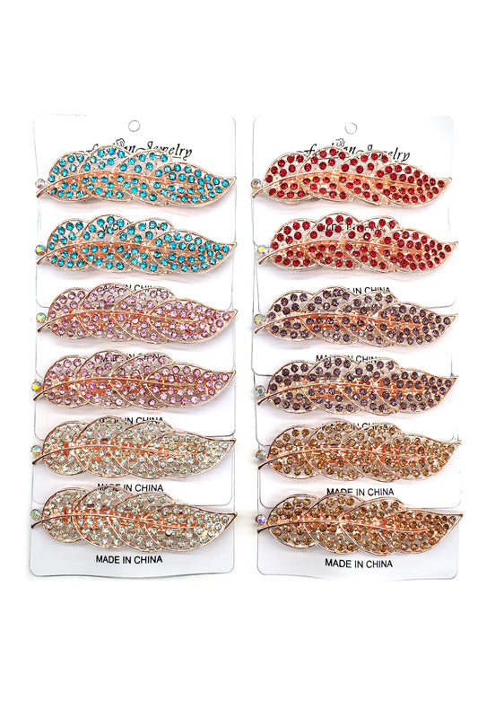 Women's Vintage Leaf Rhinestone Hairpin