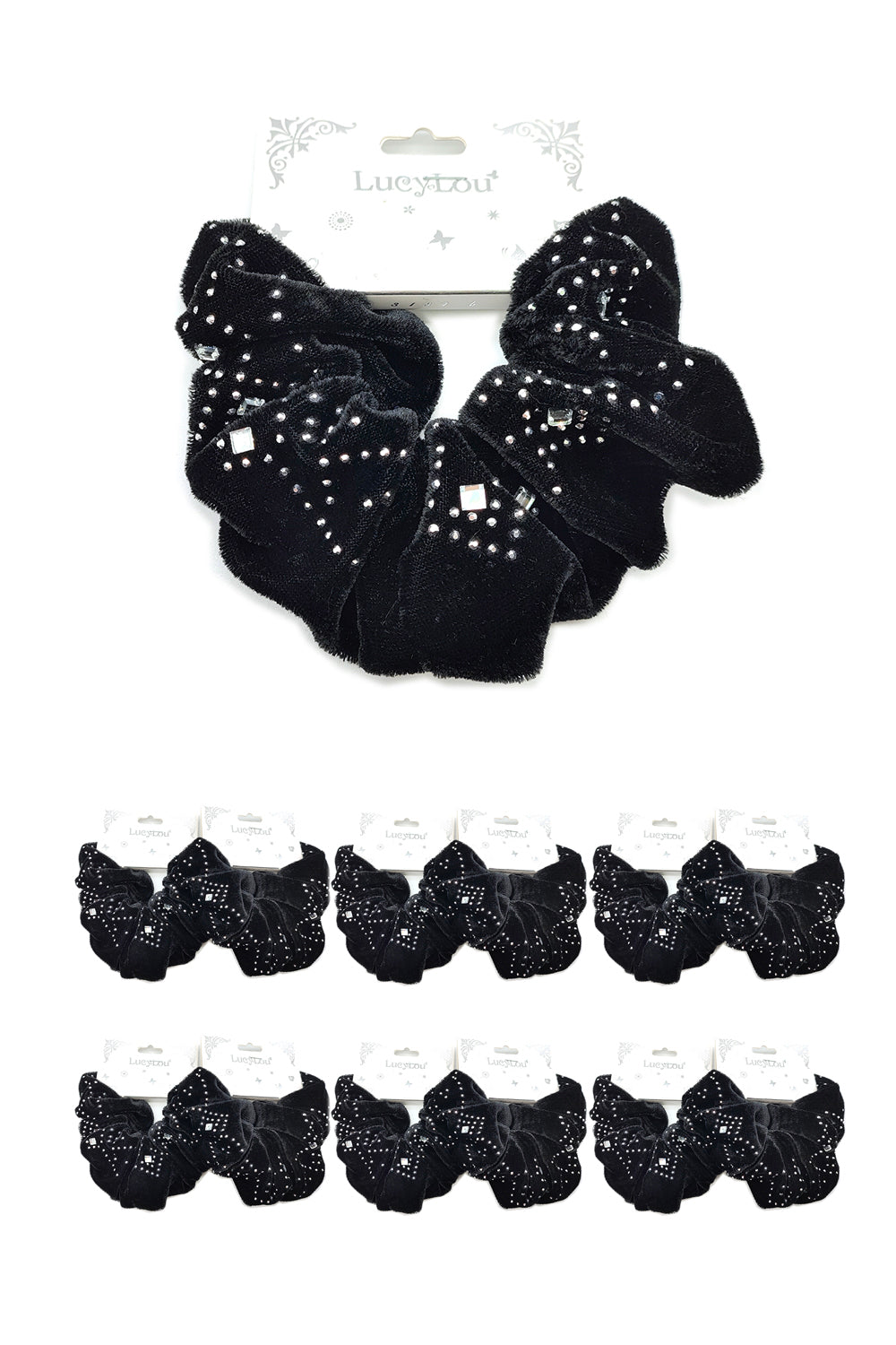Black Velvet Women's Hair Scrunchies