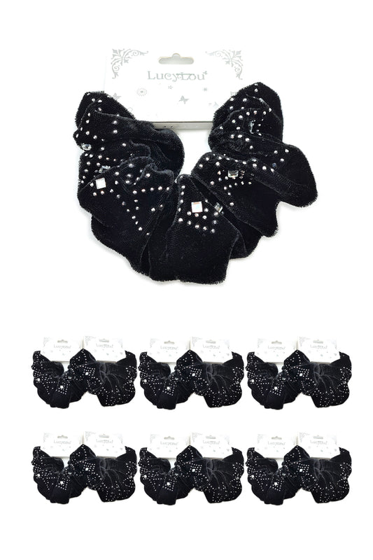 Black Velvet Women's Hair Scrunchies