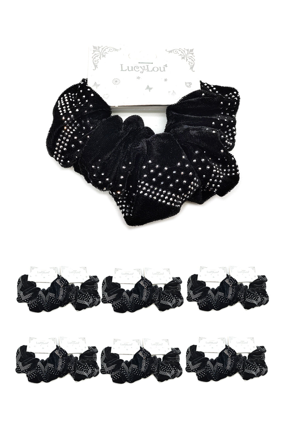 Black Velvet Women's Hair Scrunchies