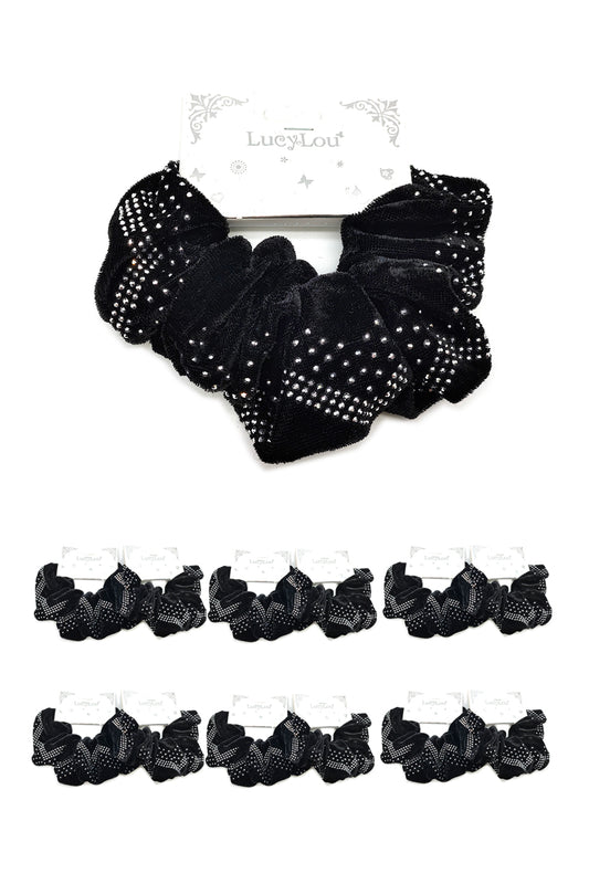 Black Velvet Women's Hair Scrunchies