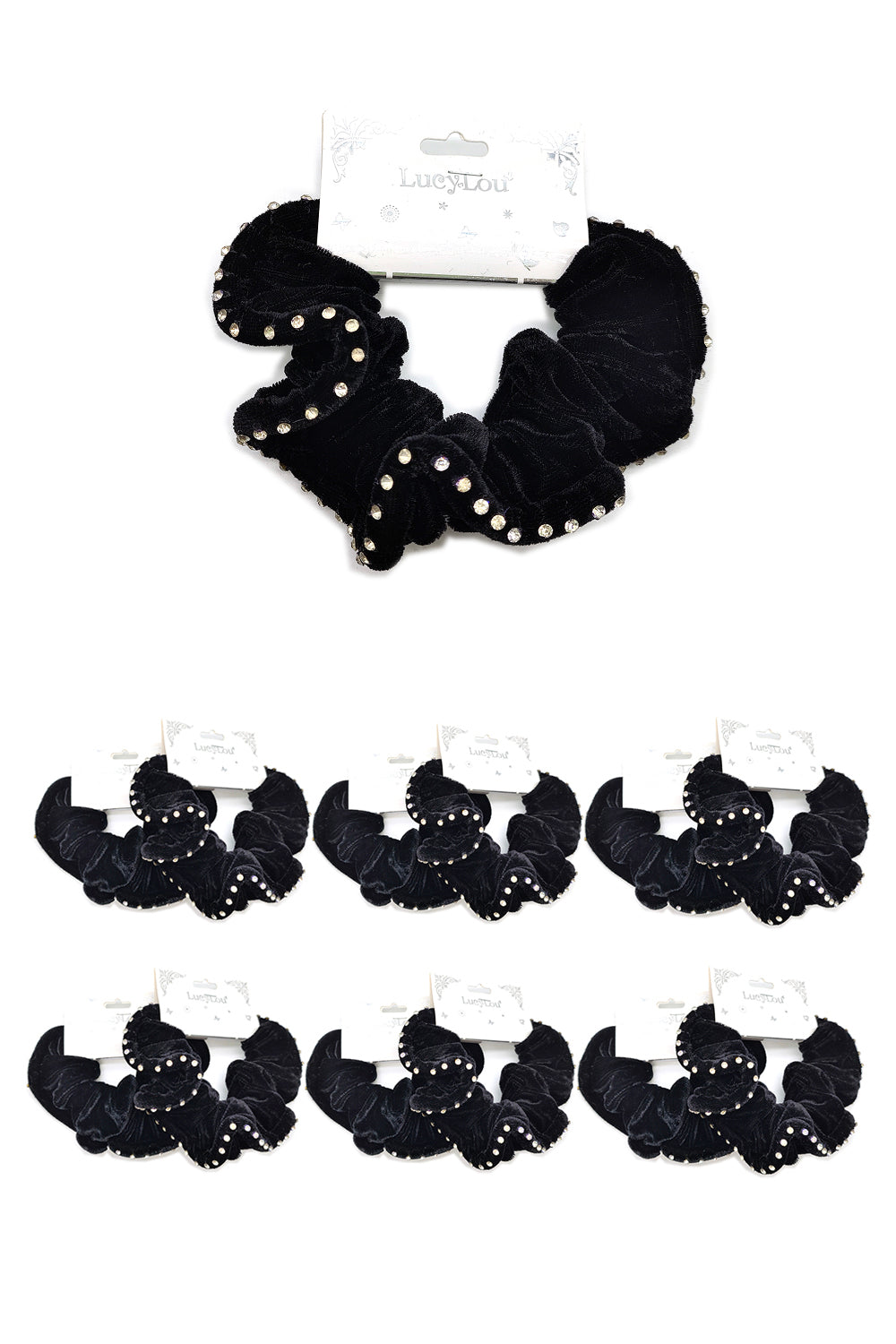 Black Velvet Women's Hair Scrunchies