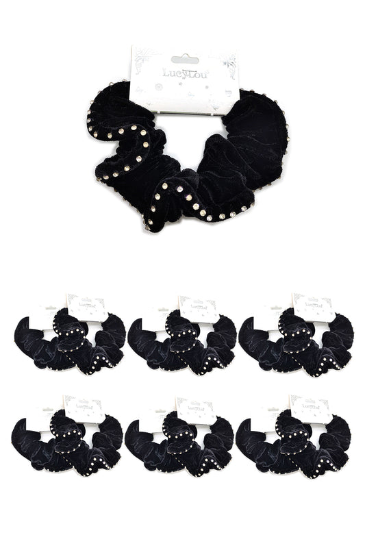 Black Velvet Women's Hair Scrunchies