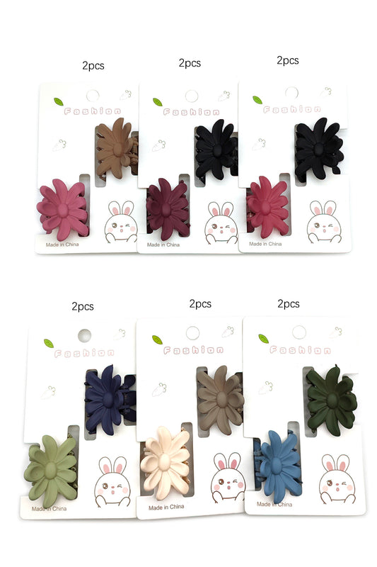 Matte Finish Small Sunflower Hair Clips