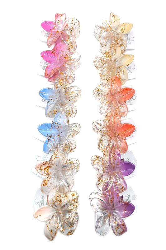 Plumeria Hair Claw Clips