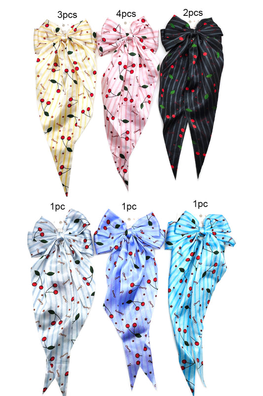 Cherry Design Hair Barrette Bow