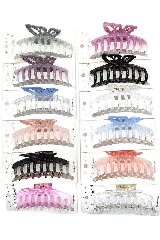 Butterfly Design Hair Claw Clips