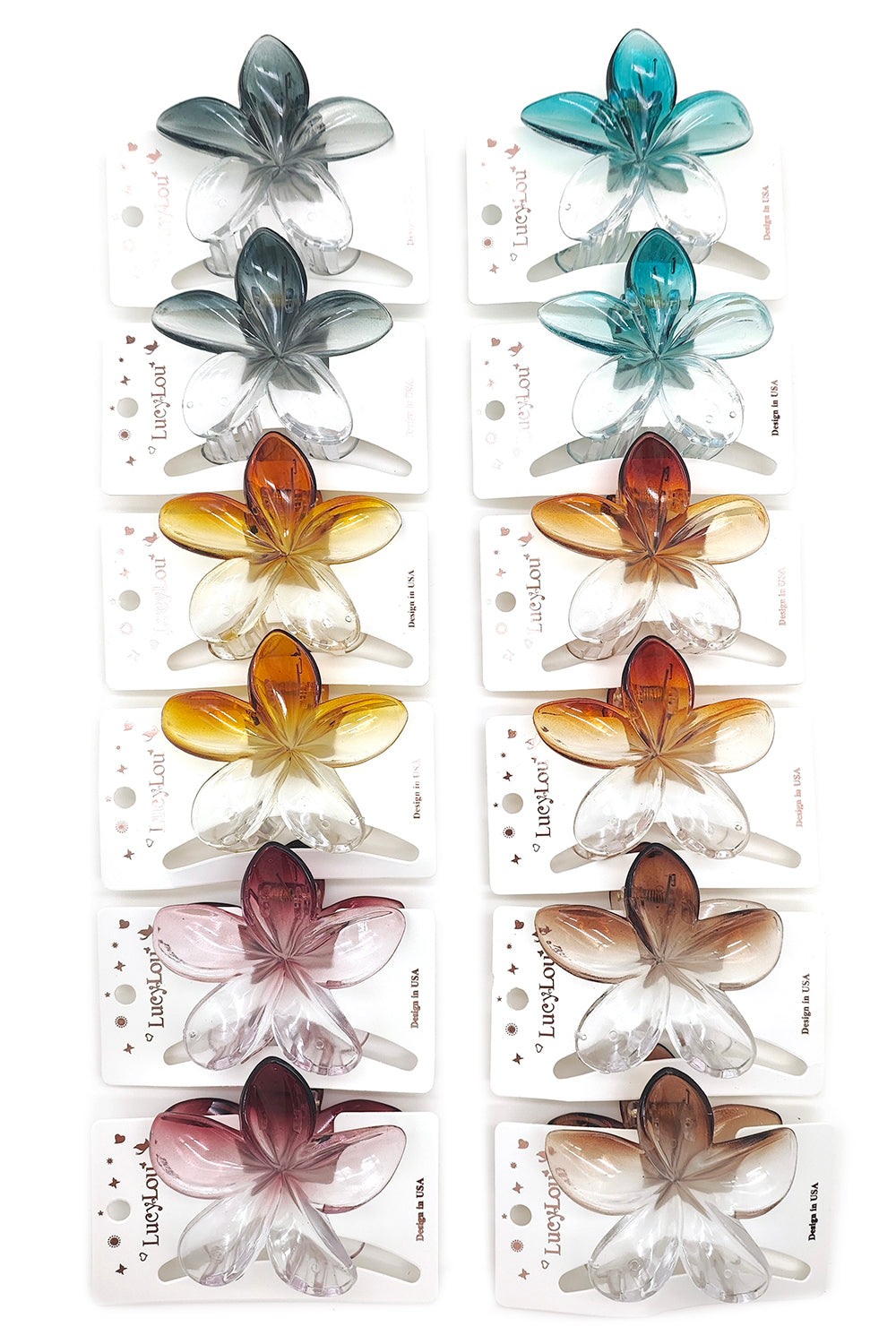 Plumeria Two-Tone Hair Claw Clip