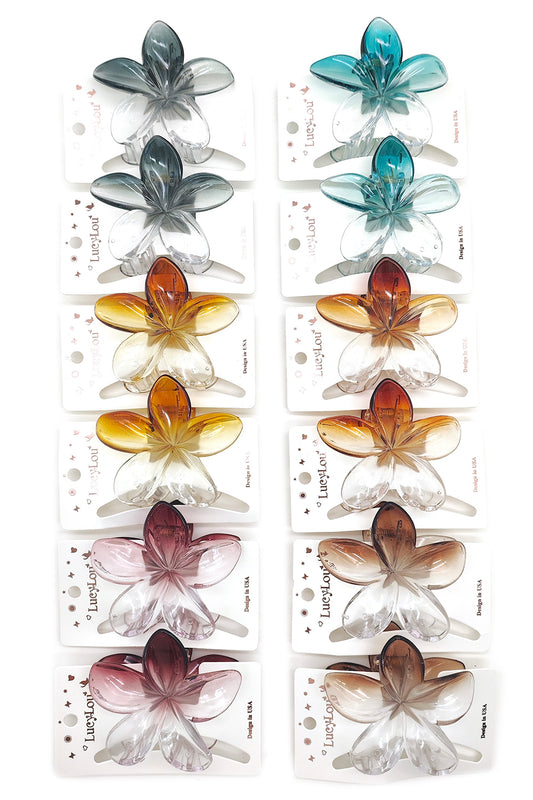 Plumeria Two-Tone Hair Claw Clip