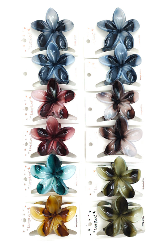 Plumeria Design Hair Claw Clip