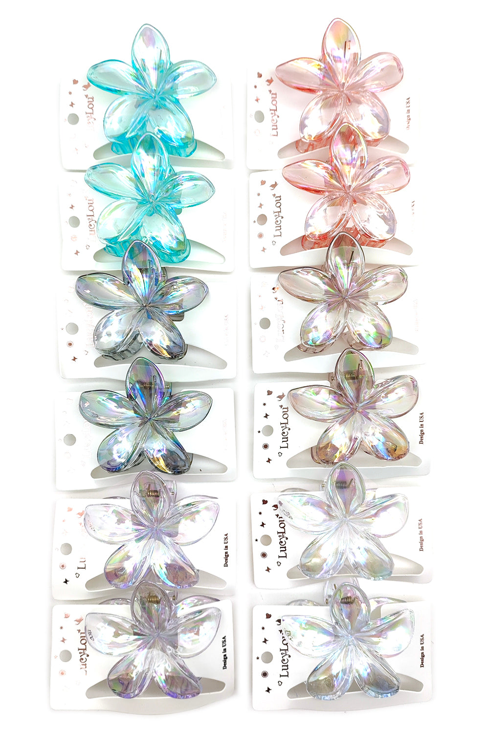 Plumeria Design Hair Claw Clip