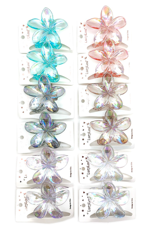 Plumeria Design Hair Claw Clip