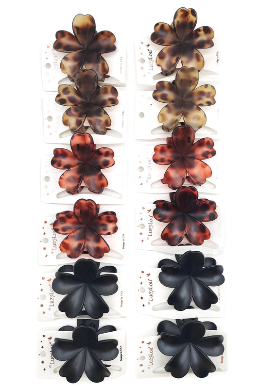 Flower Design Matte Finish Hair Clip