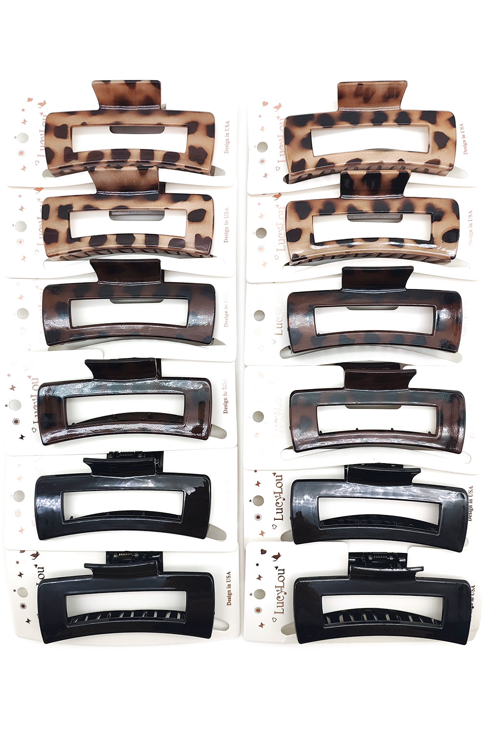 Animal Print Square Hair Claw Clip