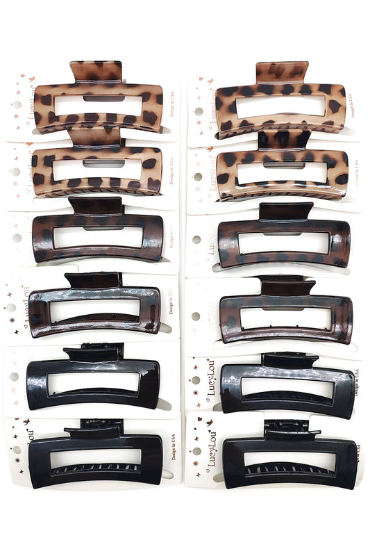 Animal Print Square Hair Claw Clip