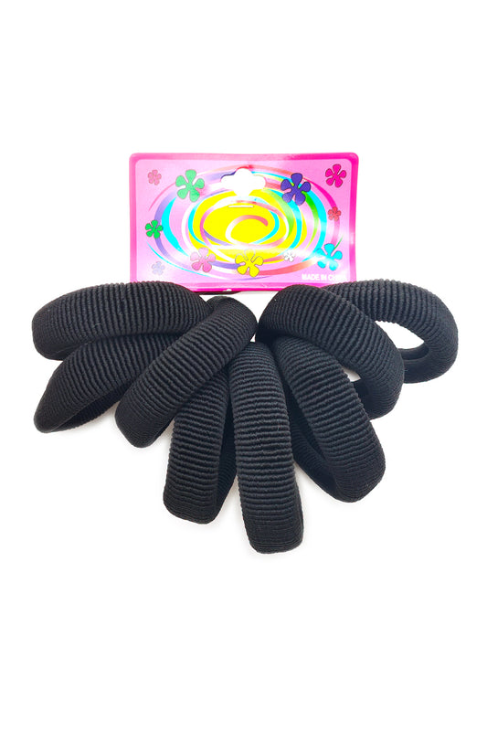 Black Seamless Elastic Ponytail Holder