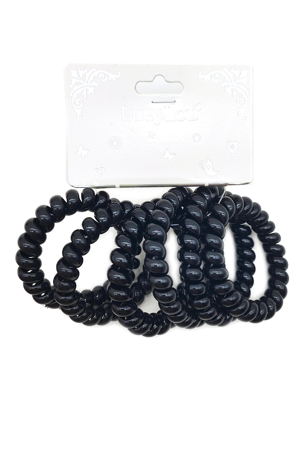 Black Phone Cord Ponytail Holder