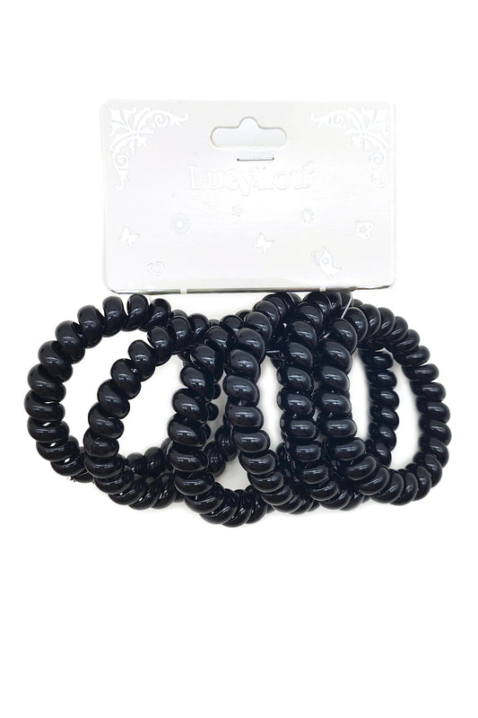 Black Phone Cord Ponytail Holder