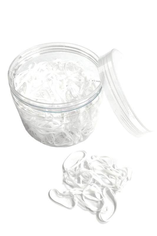 White Rubber Band Hair Ties